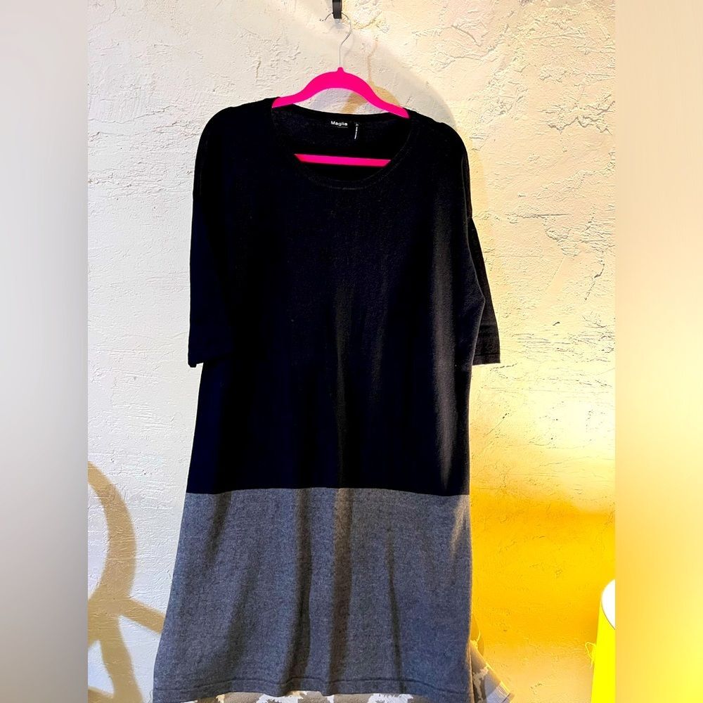 Colorblock black/ grey plus sweater 2X